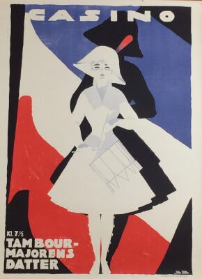 Sven Brasch: ”Tambourmajorens Datter”, Org litho movie poster. Sign. SB. 85 x 62. Rare.