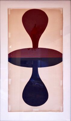 Claes Oldenburg: Konkret komposition. Sign. Oldenburg 43/80. Litografi. 95 x 50cm, Indrammet.