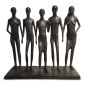 Hanne Varming: "De 5", Figurgruppe af mørktpatineret bronze. Sign. Hanne Varming, 1991. Udf. i 3 eks. 1991. H. 104. B. 105.