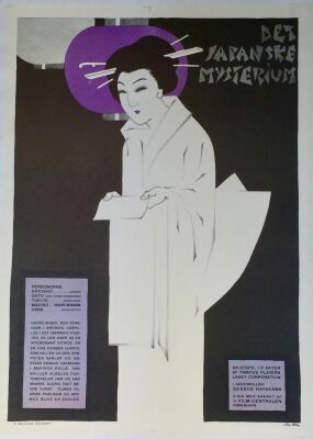 Sven Brasch: "Det Japanske Mysterium" Sign. Org. Vintage Poster. 1922, 87 x 63. Rare.