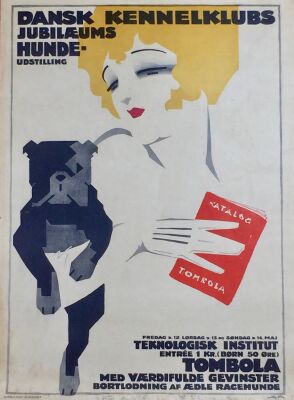 Sven Brasch: ”Dansk Kennelklubs...”. Org. Vintage poster, 1920. 85 x 62. Very rare.