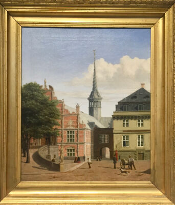 Ubekendt maler, ca. 1830-40. Børsen i København. Olie på lærred 43 x 36.