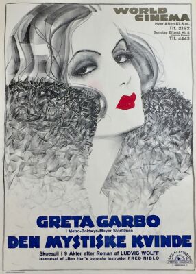 Sven Brasch: ”Den mystiske Kvinde”, Greta Garbo. Org. Movie poster, 1929. 85 x 62. Extremely rare.