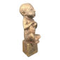 Hanne Varming: "Nyfødt", figur af møkrt patineret bronze. Sign. HV. 2/3. H. 37 cm.